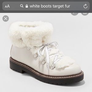 Target white fur boot